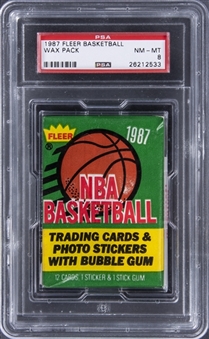 1987-88 Fleer Basketball Wax Pack - PSA NM-MT 8